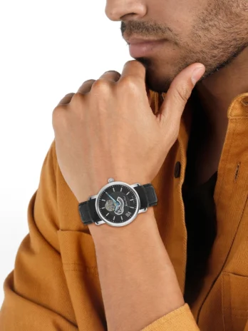 Mathey-Tissot Visit store Automatic Swiss Made Black Dial Analog Watch  – For Men H7053AN
